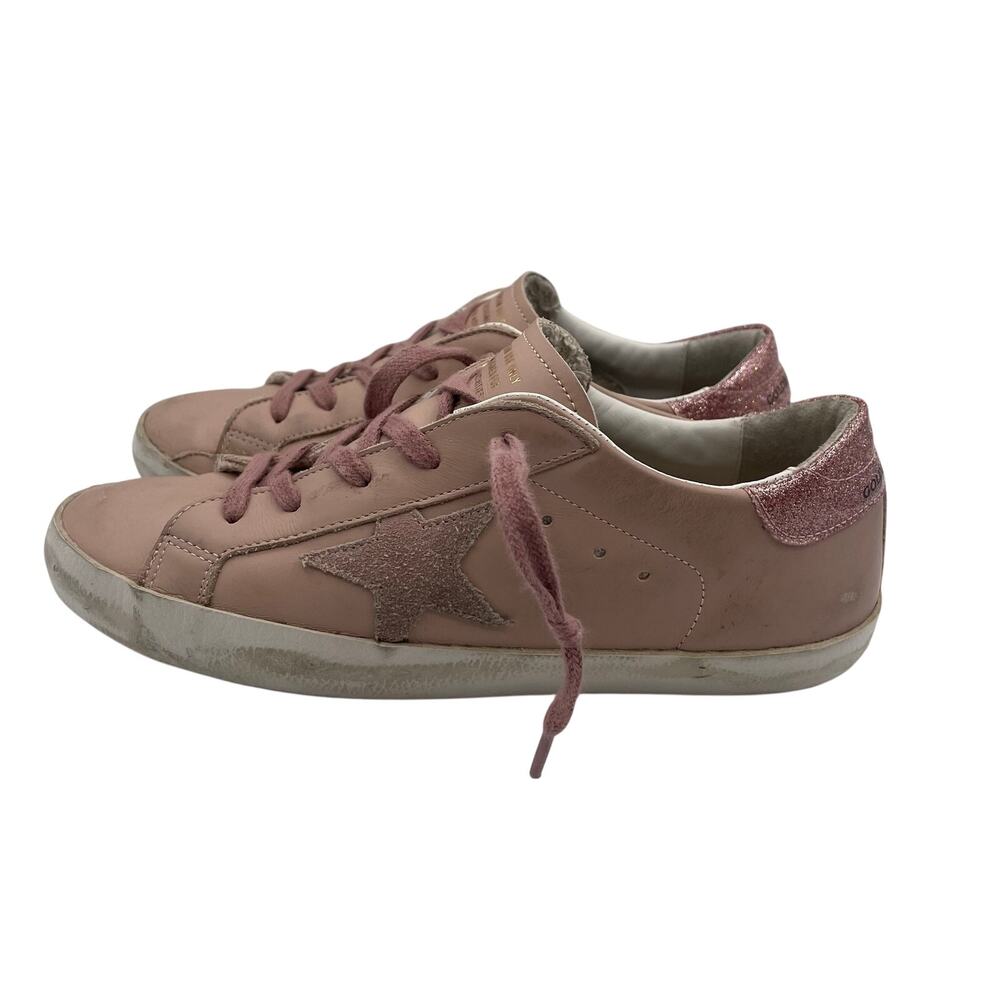 Golden Goose Glitter Star Suede Low Top Sneakers Shoes Pink Kids Girls 34 3